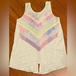 Ivivva by Lululemon Never Used! White Multi Chevron V Cut Out Back Tank Top 12